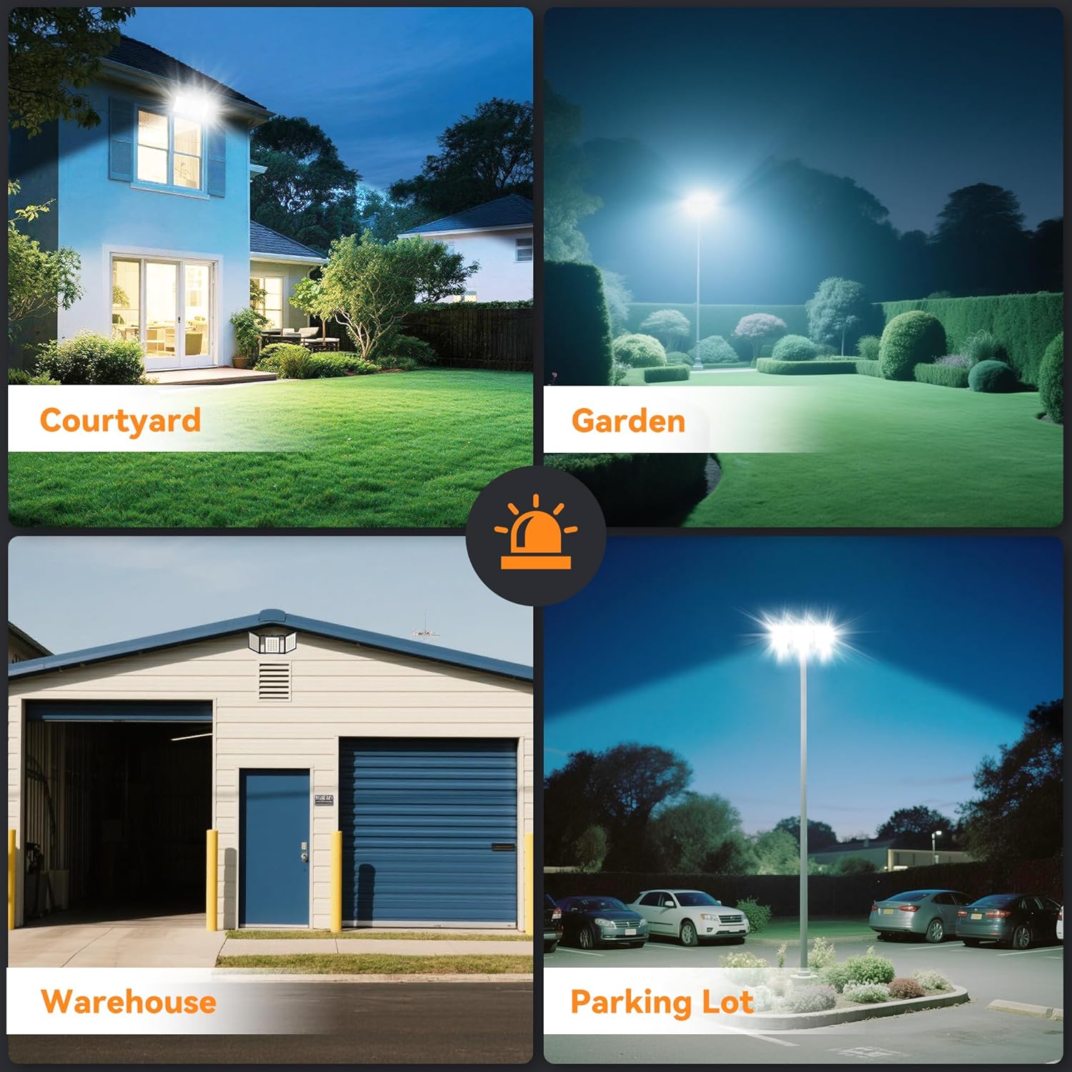 SOLLA-2025 Lite 480W LED Außenflutlicht, 48000LM, 6000K Tageslichtweiß IP66 Wasserdicht, 3 Köpfe Verstellbares Außen-Sicherheitsbeleuchtung für Parkplätze, Höfe, Spielfeld-Grau