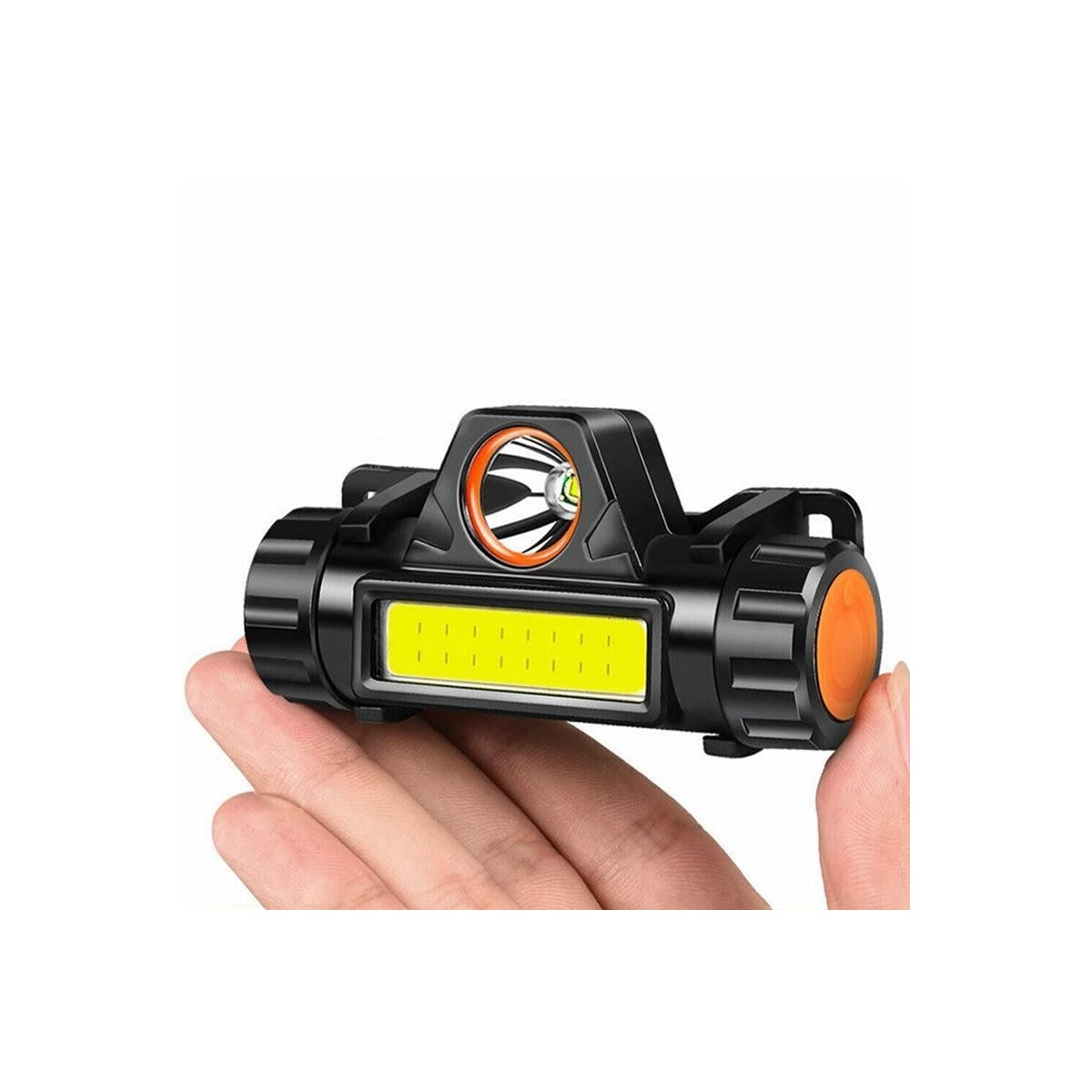 Oppladbar hodelykt 1xQ5+1xCOB