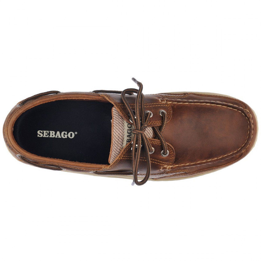 CLOVEHITCH II FGL WAXED Brown Cinnamon-Chaussures bateau pour homme en cuir huilé/ciré