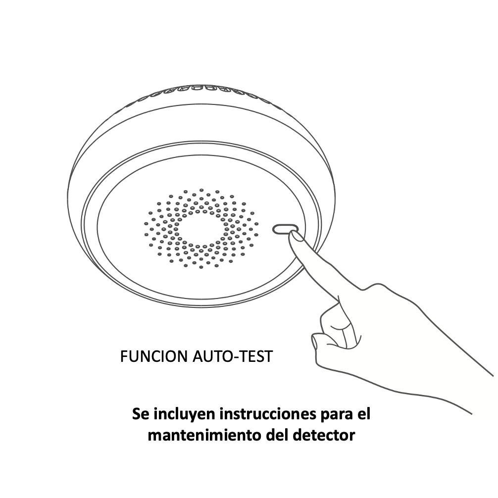 Pacote com detector de fumaça sem fio e minihub ZigBee