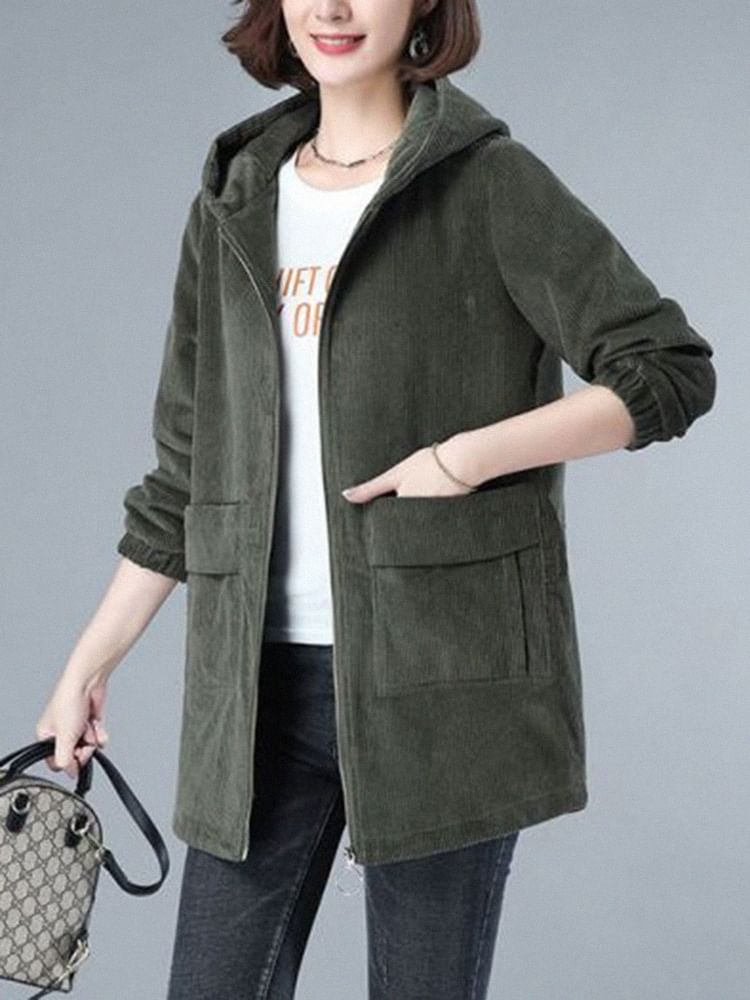 ZIMO - Corduroy capuchonjack met rits