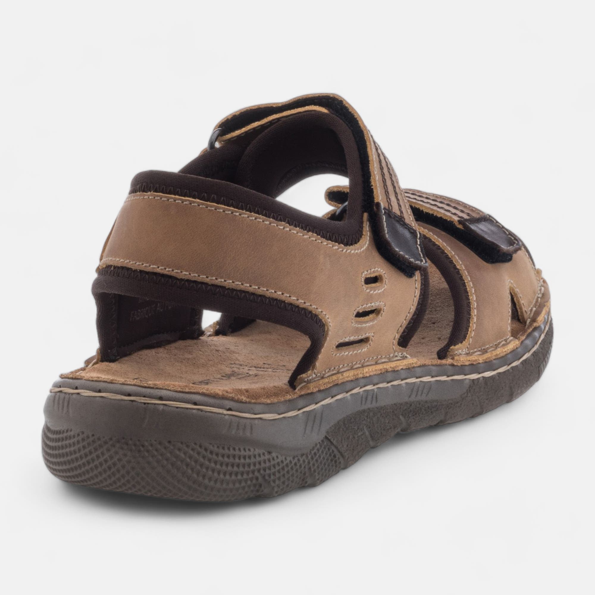 Sandales Homme en cuir cognac