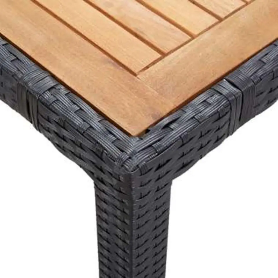 vidaXL - Tuinset - Zwart - Poly rattan - 150 cm tafellengte