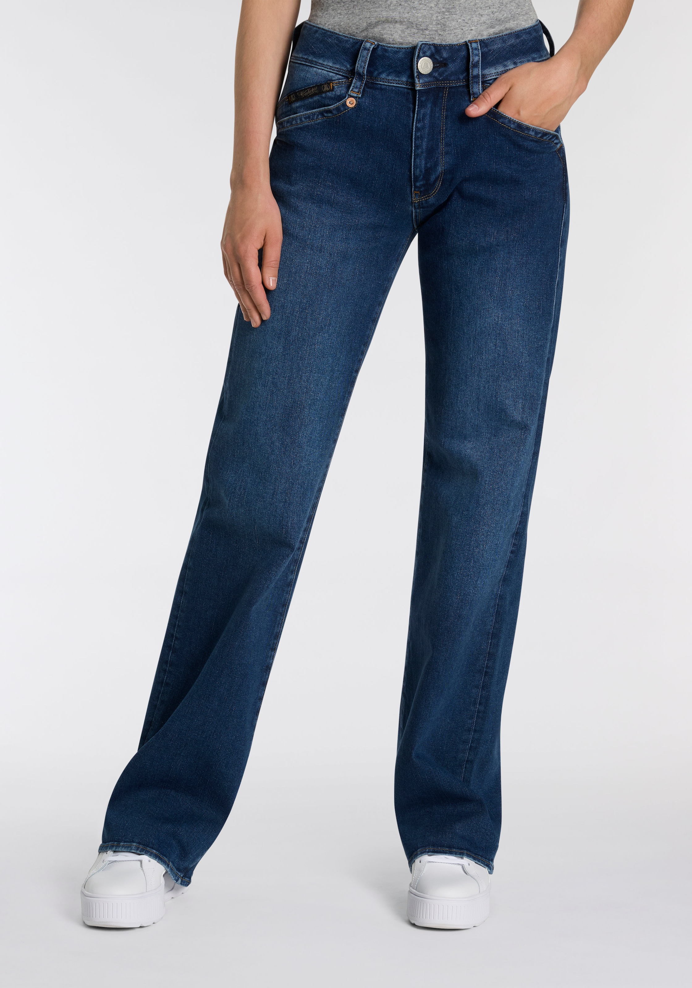 Herrlicher Straight-Jeans »Prime New Denim Cashmere Touch«, mit hoher Leibhöhe