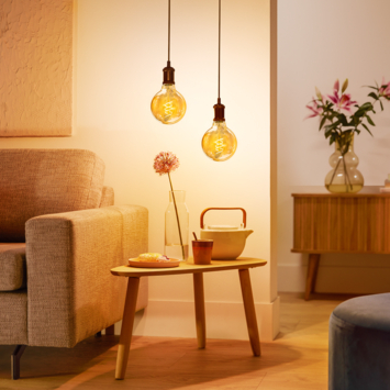 Philips LED globe E27 60 watt 2200K Amber dimbaar