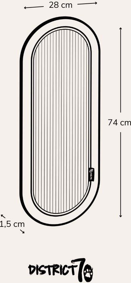 District 70 krabplank Space zwart 74 x 28 x 2 cm