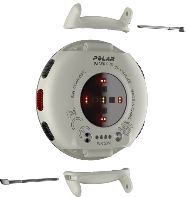 Polar Pacer Pro sportsur S/L (hvid/rød)