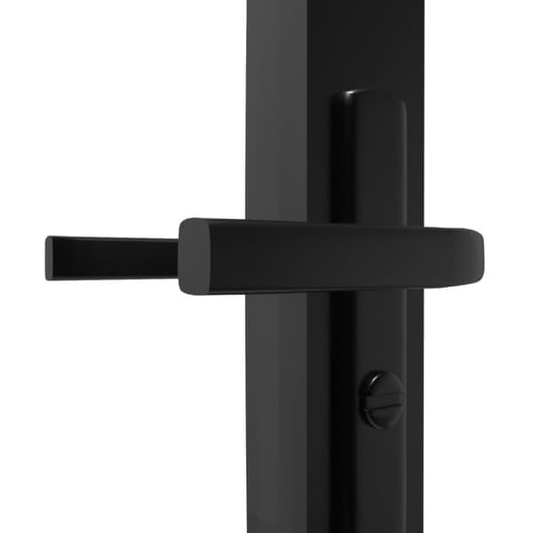 vidaXL Innerdør ESG-glass og aluminium 102,5x201,5 cm svart