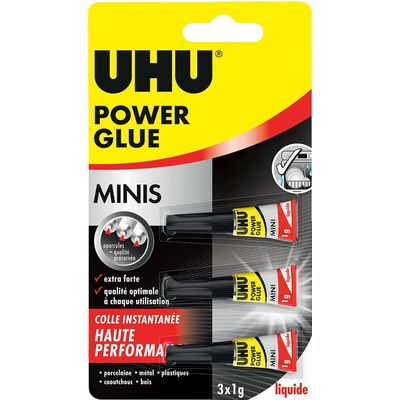 UHU Power Glue - Colle 1 gr - pack de 3 mini tubes