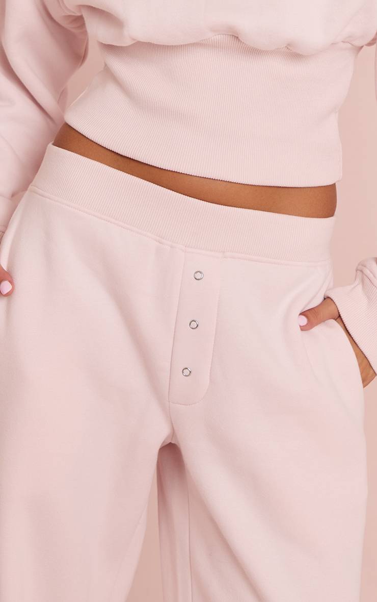 Rose Bébé Joggers Taille Haute Coupe Droite