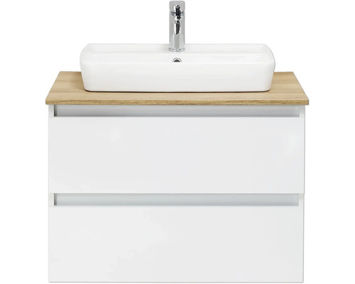Pelipal Quickset 360 wastafelmeubel, BxHxD 78 x 64,2 x 50 cm, wit front met witte keramische wastafel, 360.078002