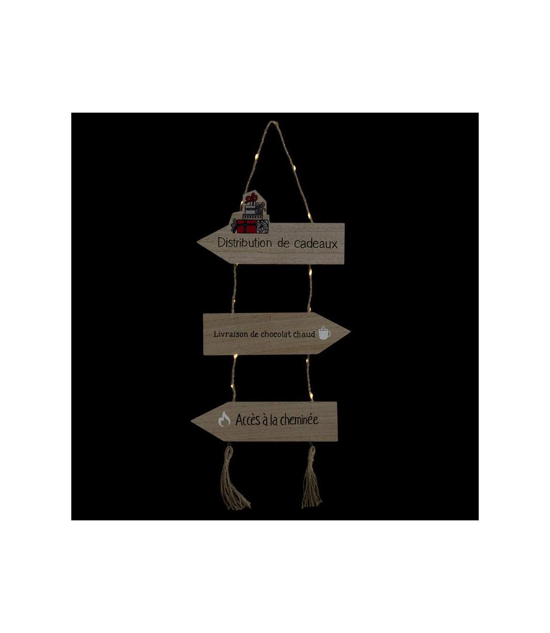 Paris Prix - Décoration Lumineuse pancarte Cado 65cm Naturel