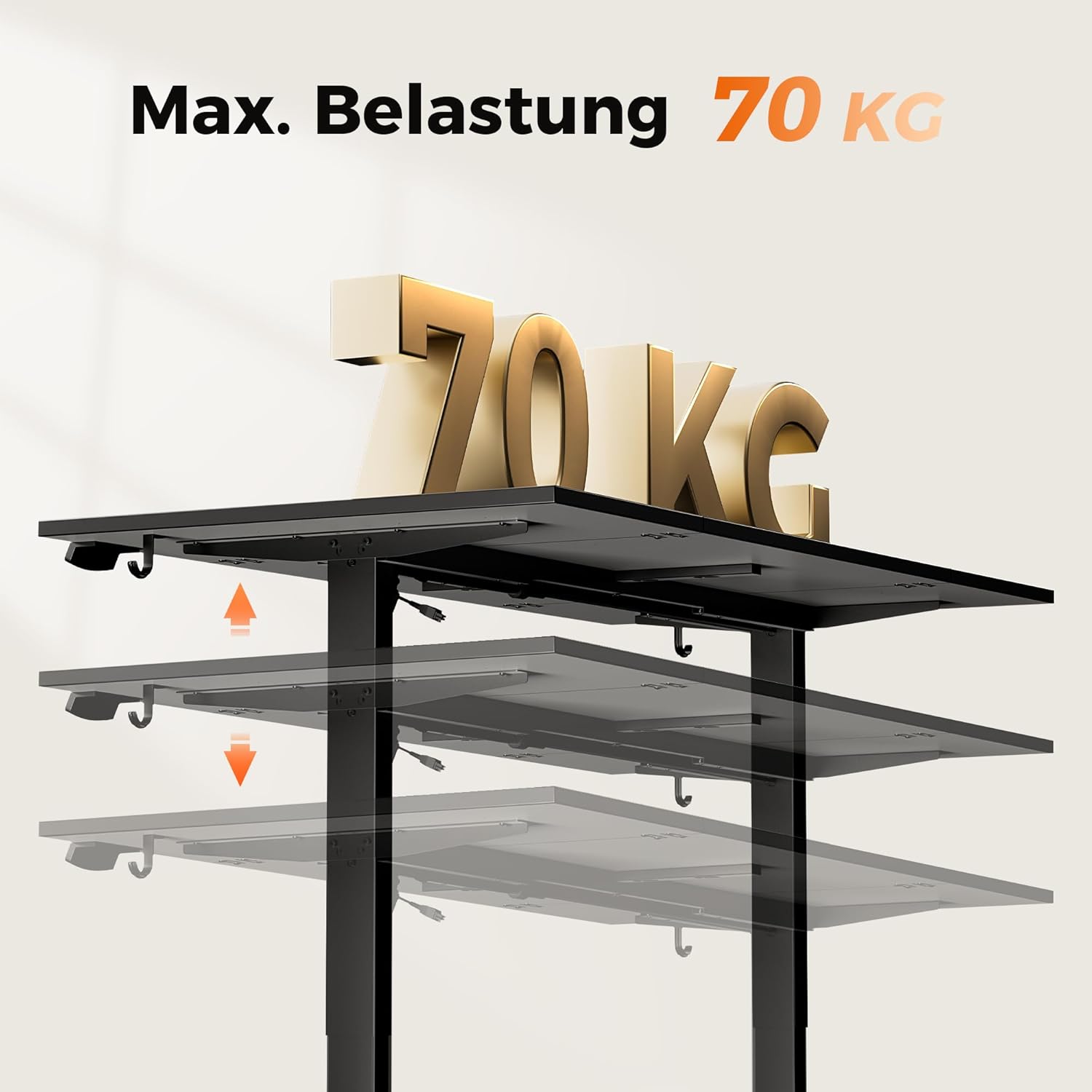 Agilestic Höhenverstellbarer Schreibtisch 180 x 80 cm, Stabiler Schreibtisch Höhenverstellbar Elektrisch mit Memory-Handsteuerung, Ergonomischer Steh-Sitz Tisch Computertisch, Schwarz