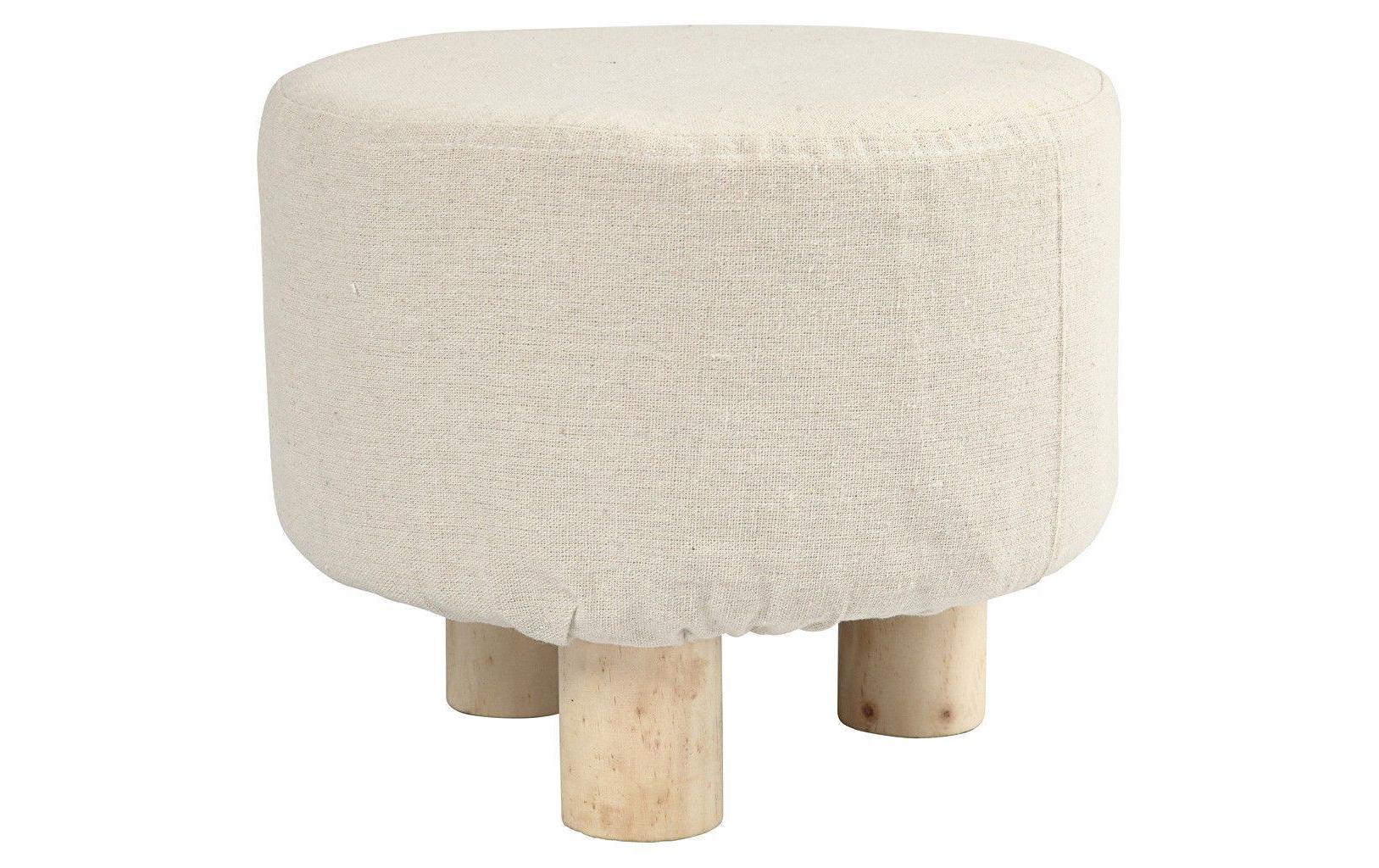 Hocker Holz/Textil, WeissFussbank