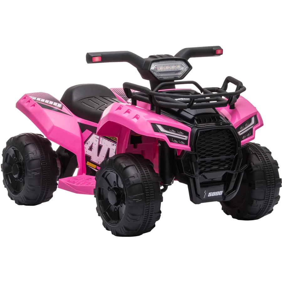HOMCOM Elektroquad 6V Akku Elektroauto LED Frontlicht rosa