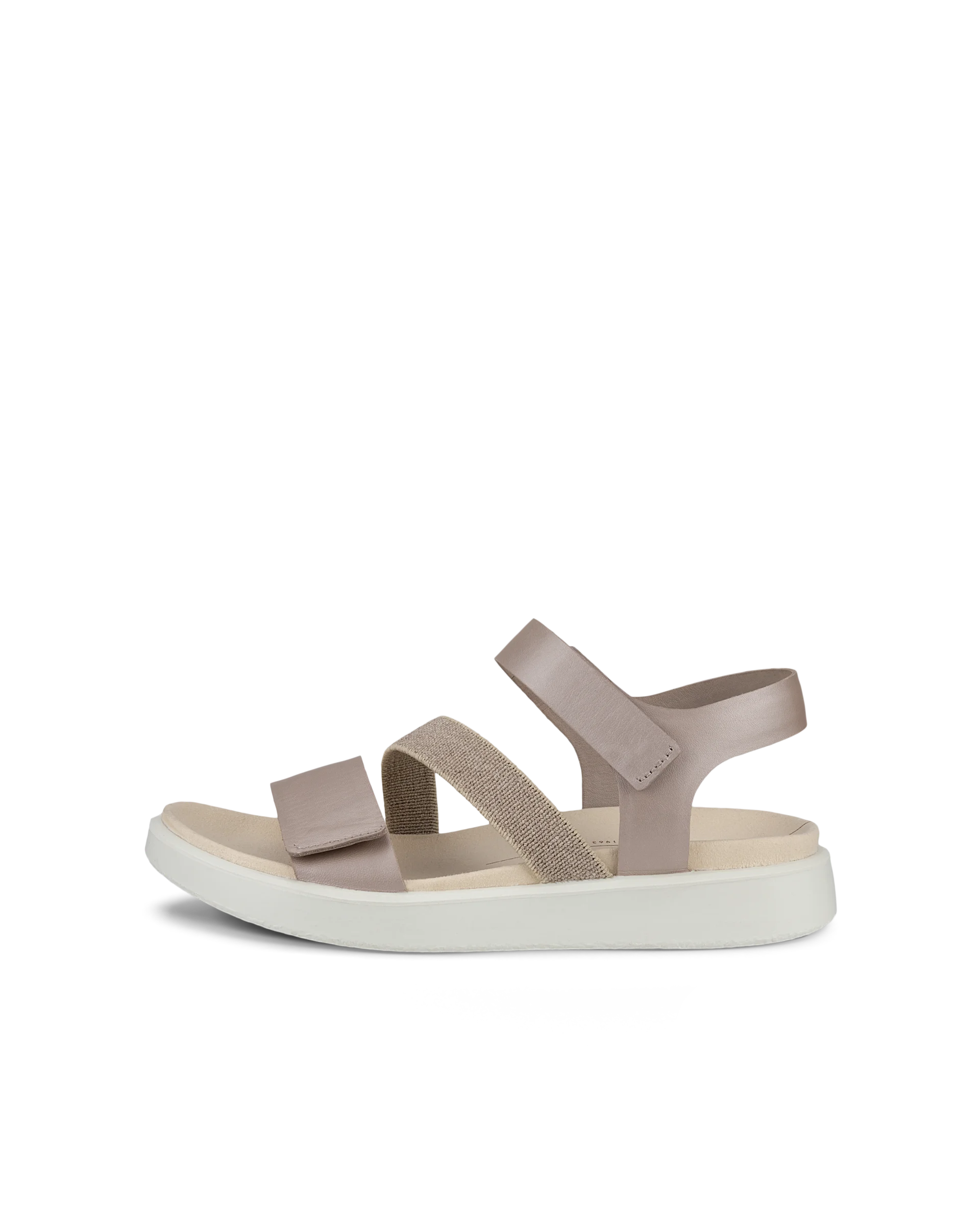 ECCO FLOWT W Damen Flache Ledersandale Grau