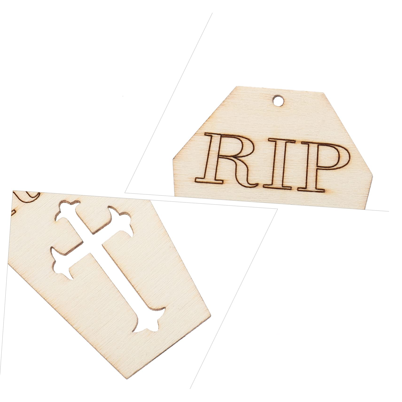(50er Set) Holz Halloween Aufhänger DIY Bastel Home Deko R.I.P Ornament - Sarg