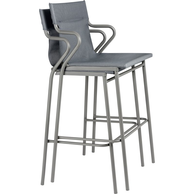 Fauteuil haut Horizon Lafuma - toile batyline - pied acier gris