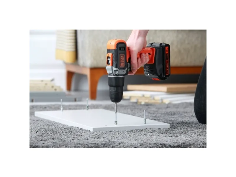 BLACK DECKER BCD003C2K - Hammerbor - ledningfri - 2-hastigheders 10 mm - 45 N·m - 2 batterier - 18 V