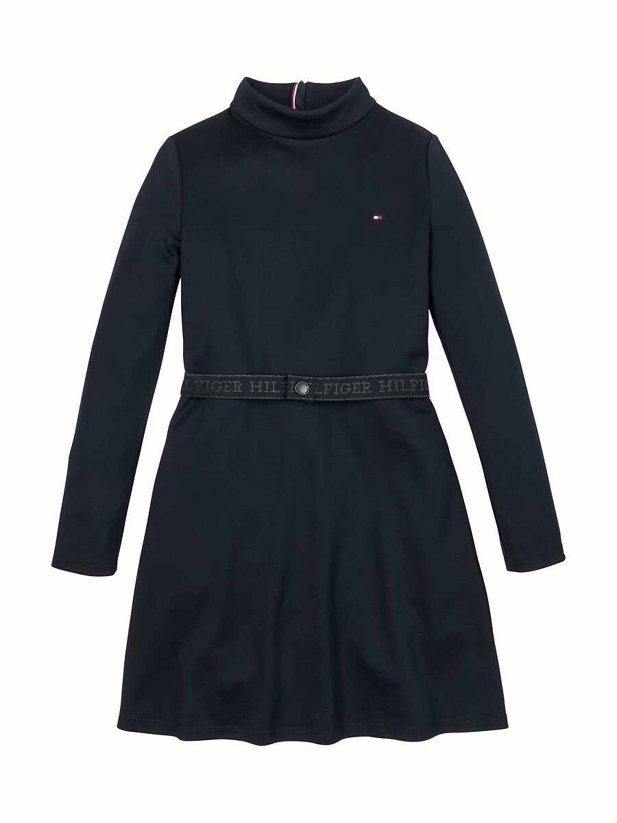 TOMMY HILFIGER<br>Vestido com gola alta e mangas compridas