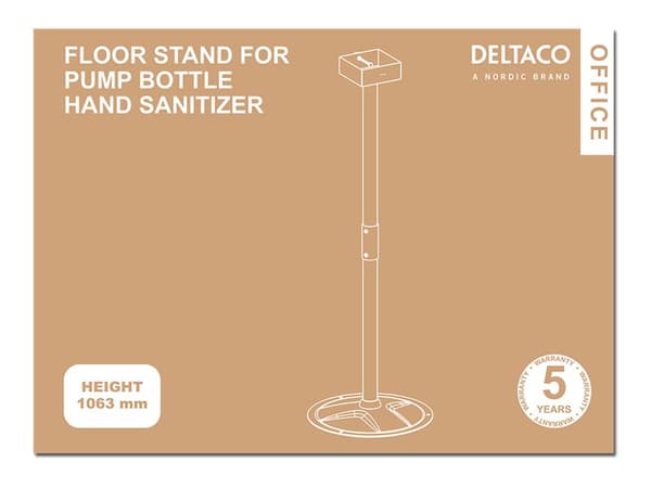 DELTACO Office - Flaskeholder for håndsaneringsmiddel - metall - svart