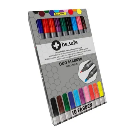 ONLINE Duo Marker be.safe, 10 Farben