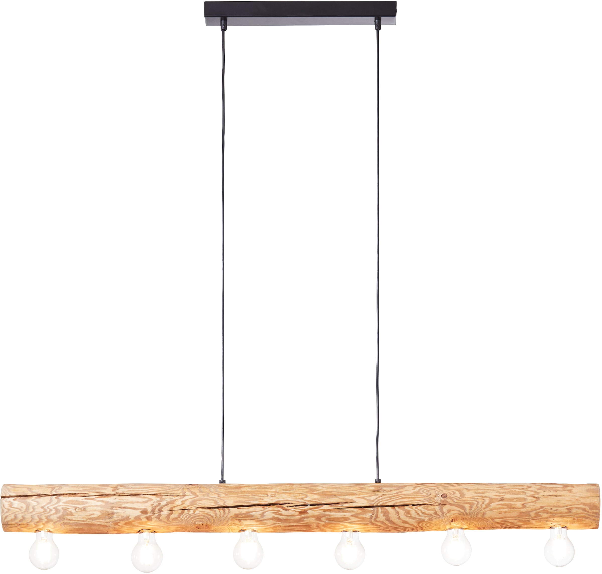 Brilliant Pendelleuchte »Trabo« E27 1 Stk. 105cm Höhe, 115cm Breite, 6x E27, kürzbar, Holz/Metall, kiefer gebeizt