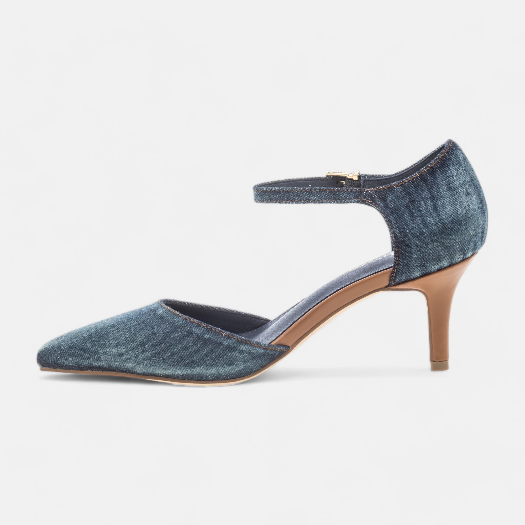 Escarpins quartiers ouverts à talon Femme jeans