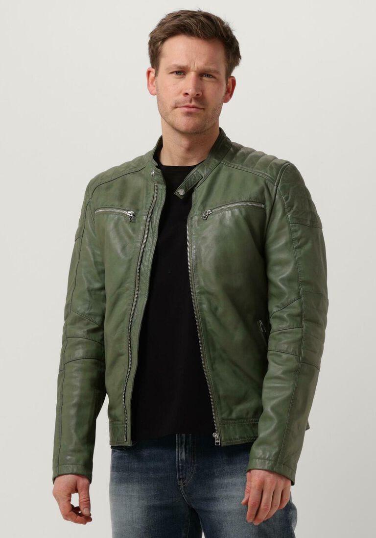 GOOSECRAFT groene goosecraft leren jas gc jacket965