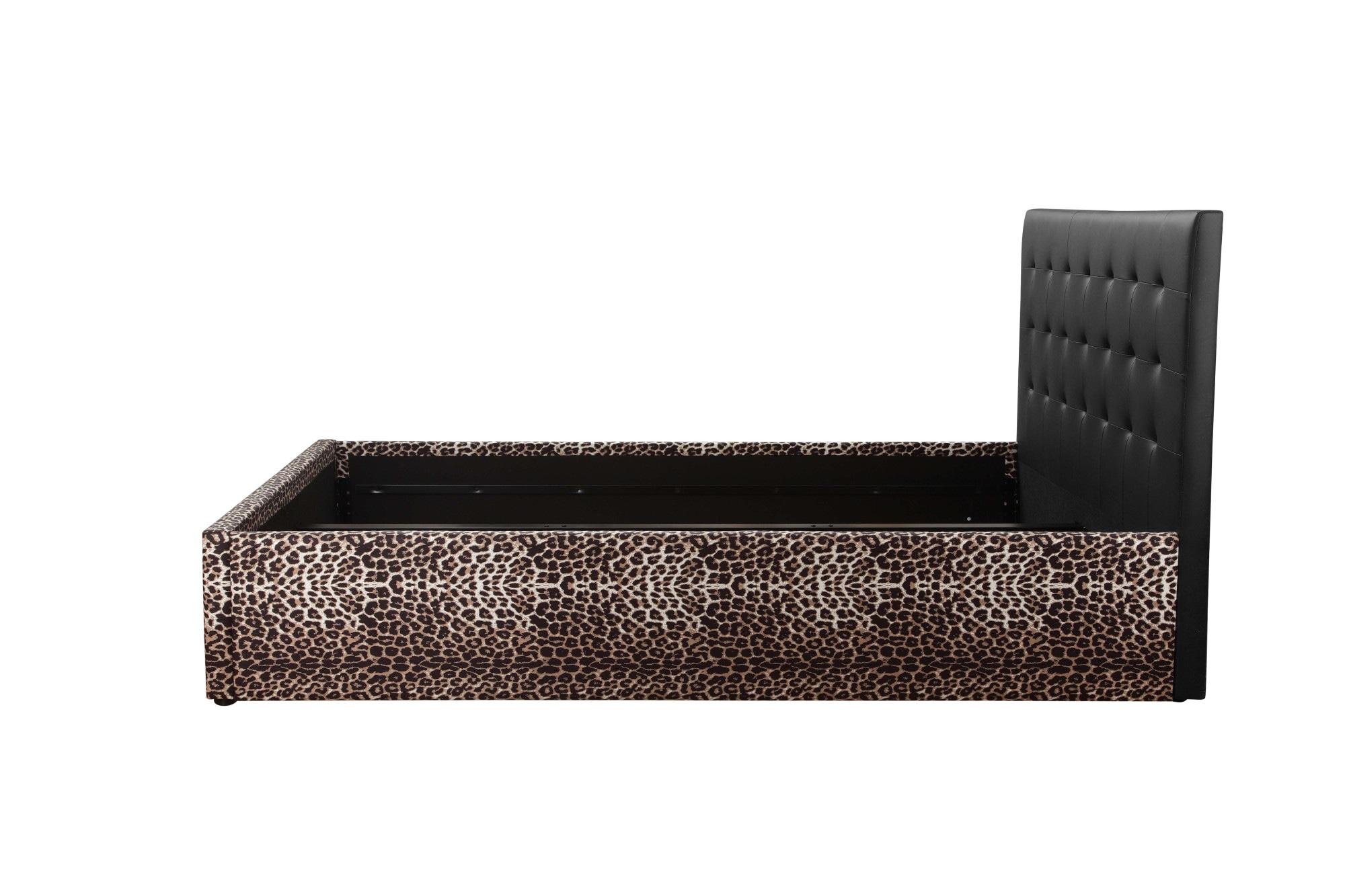 Home affaire Polsterbett »Hamar-Leo, OTTO's Choice, Leopardenbett, Kunstleder mit Veloursstoff« Liegefläche 140 cm x 200 cm, Belastbarkeit 250 KG,  hohe Belastbarkeit! Angesagtes Design 