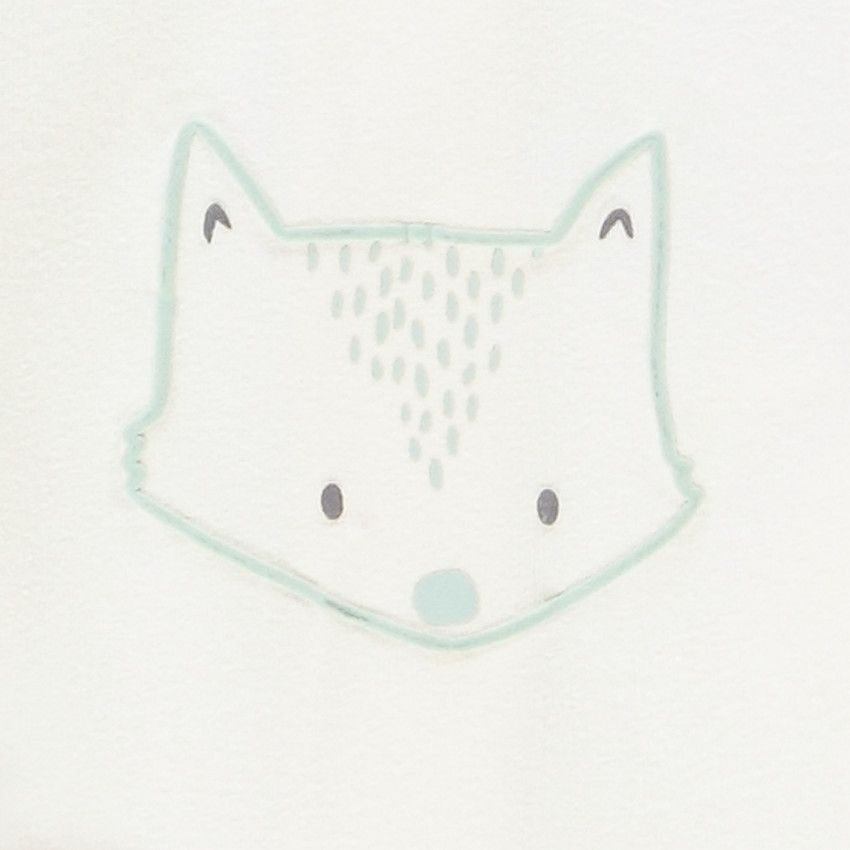Ensemble en jersey bonnet + body + caleçon imprimé renard pour bébé garçon - Gris chiné