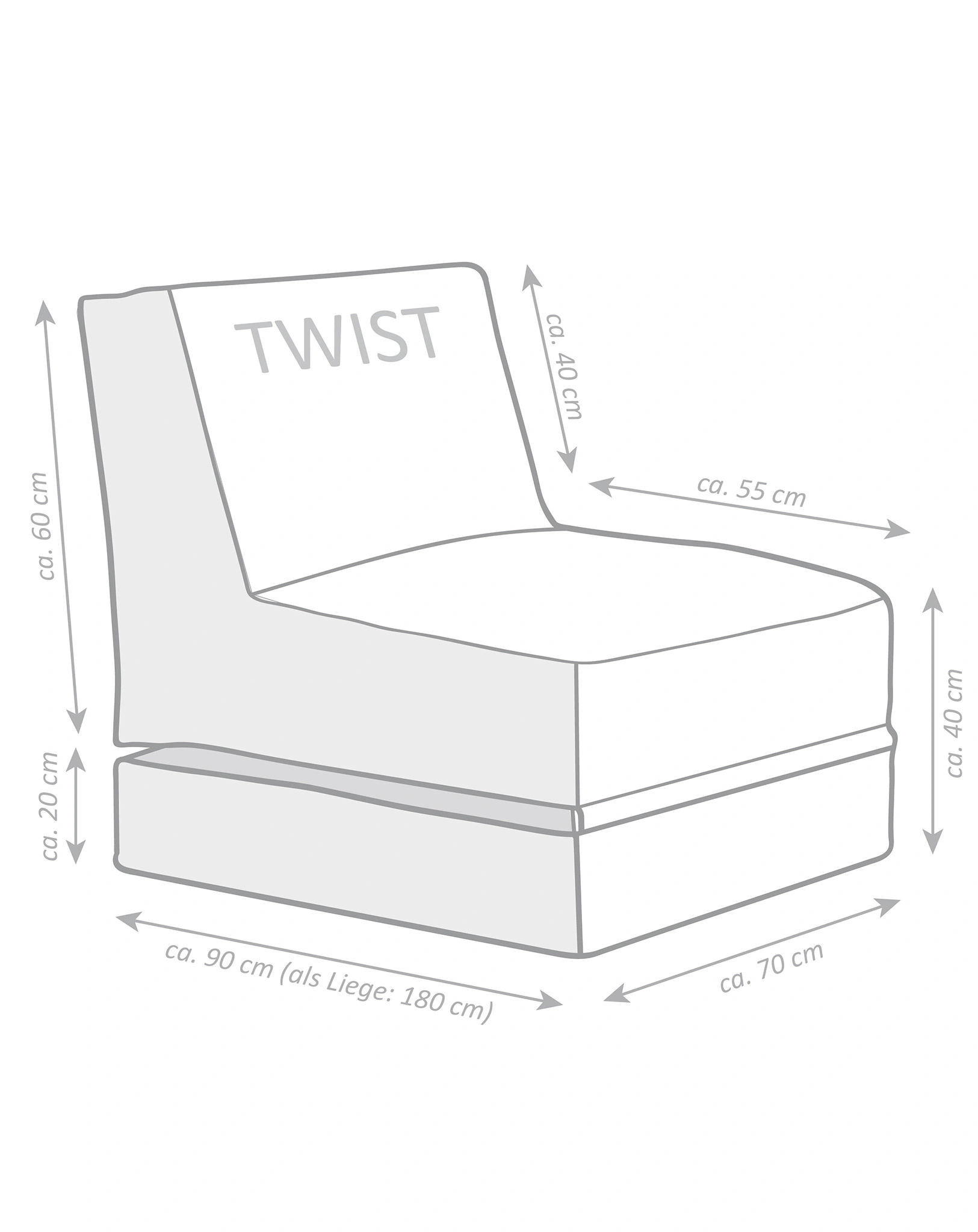 Sitzsack Twist SCUBA (Farbe: petrol)