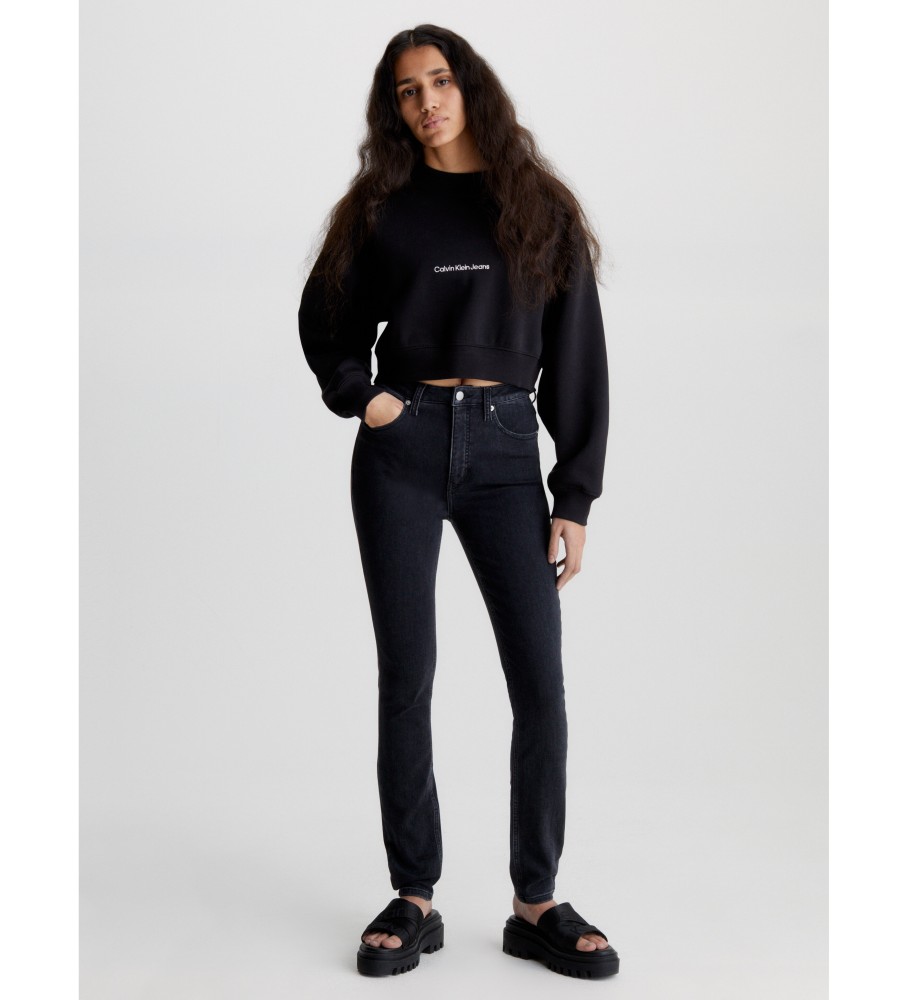 Calça jeans skinny de cintura alta Calvin Klein preta