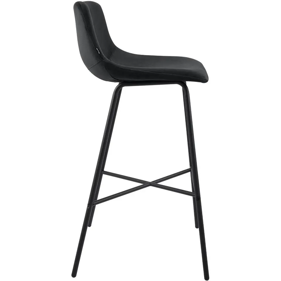CLP Barkruk Altona zwart Frame - Fluweel - zwart