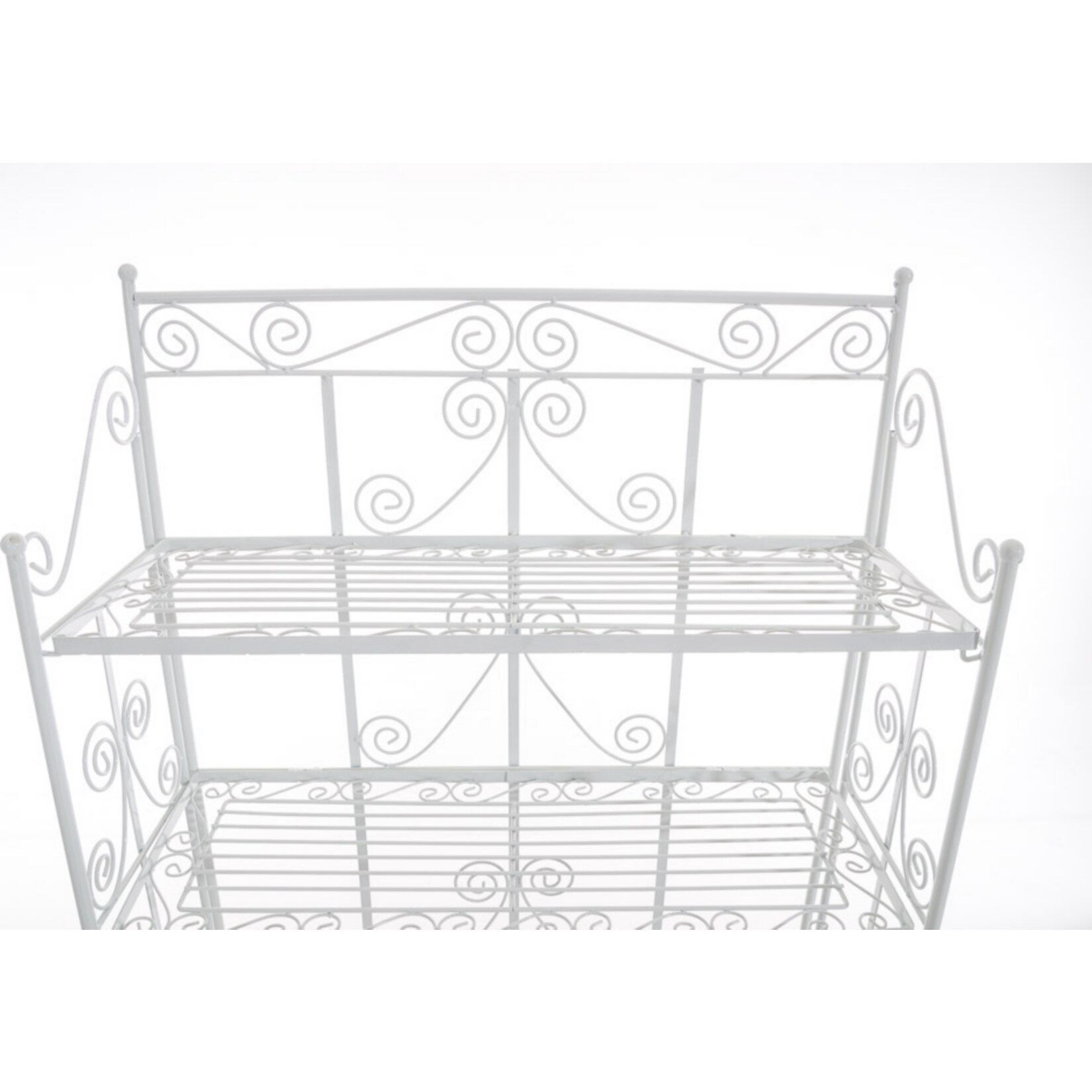 CLP Standregal Ciara I Outdoor Metallregal für Pflanzen im Landhausstil I Regal für Balkon, Terrasse, Veranda und Garten I 5 klappbare Böden