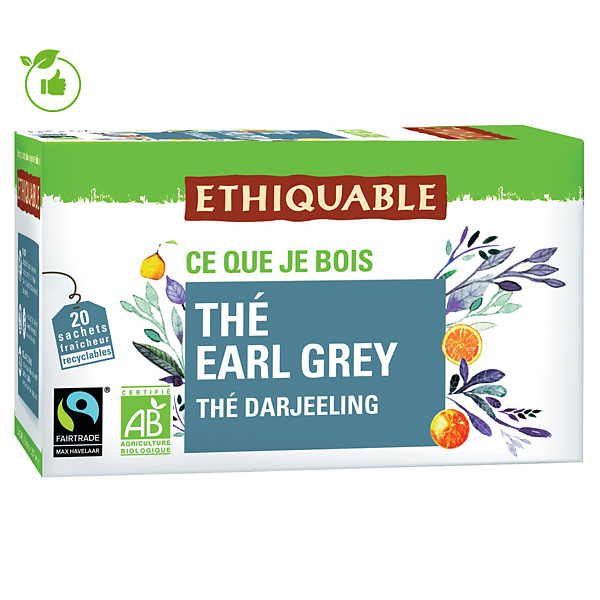 Thé Earl Grey, 2 boîtes de 20 infusettes Ethiquable