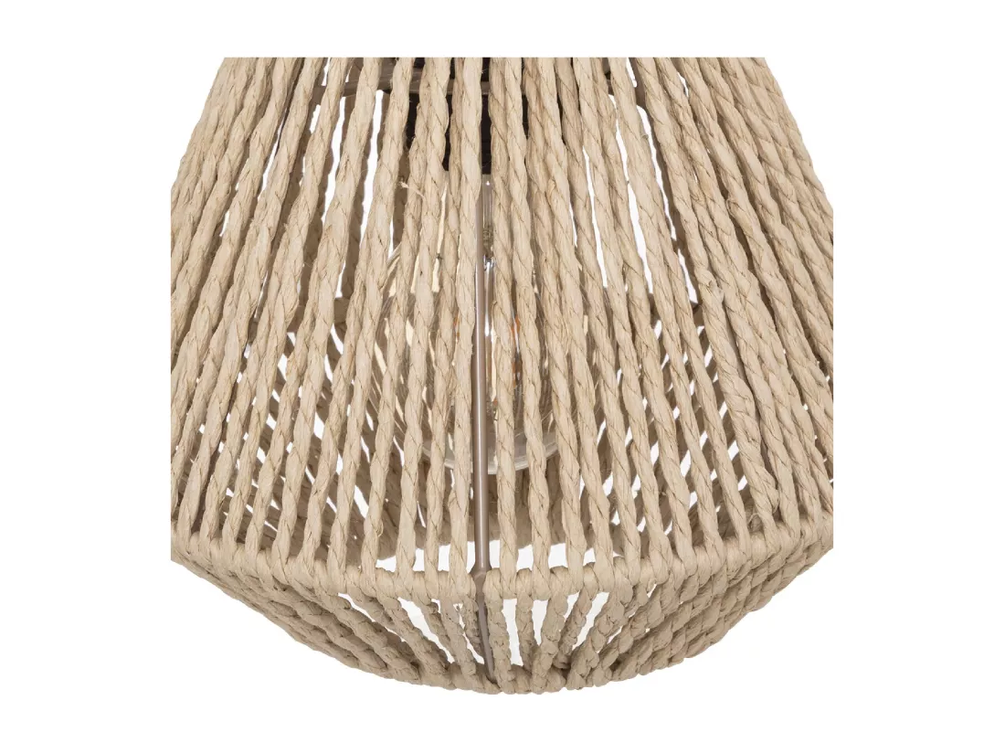 Applique murale en Métal Noir et Corde Beige H 25.5 cm