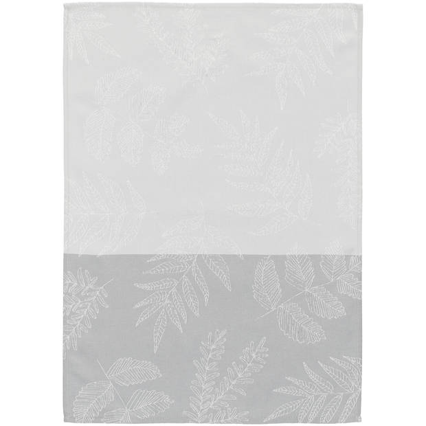 Blokker Theedoek Blaadjes - 50x70 cm - Grijs