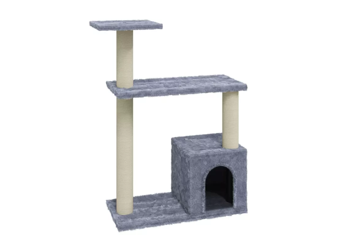 Arbre à chat avec griffoirs en sisal Gris clair 70 cm