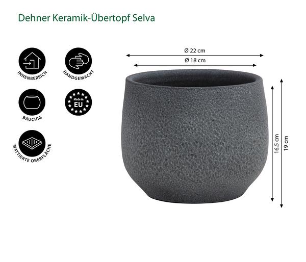 Dehner Keramik-Übertopf Selva, bauchig