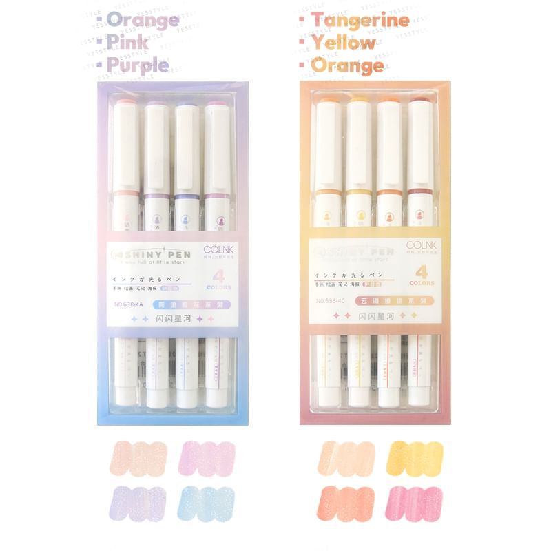 Schattige essentials - Glitter highlighter (verschillende designs) / set