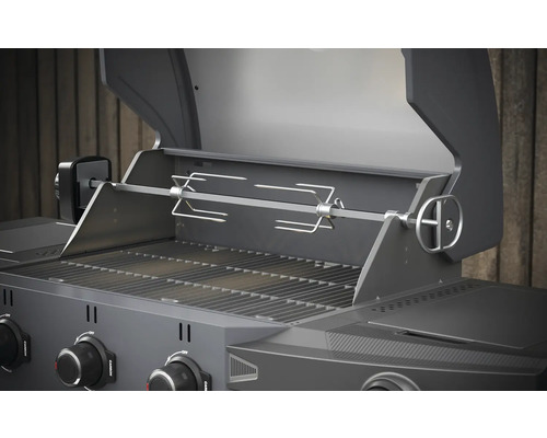Tenneker® Carbon TG-3 U Gasgrill met 3 branders + zijbrander, gietijzeren rooster, zwart