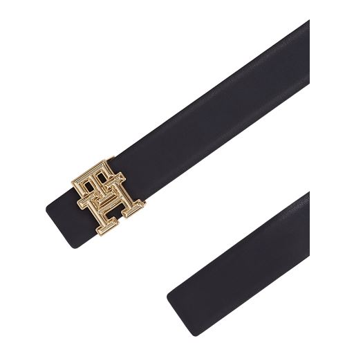 Tommy Hilfiger Monogram Bælte, Space Blue/Safari Canvas, 100 cm