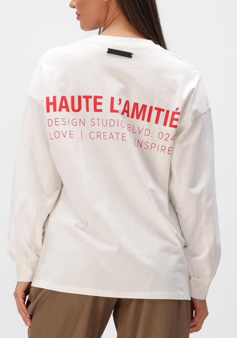 gebroken wit haute l'amitié tops & t-shirts studio ls print tee