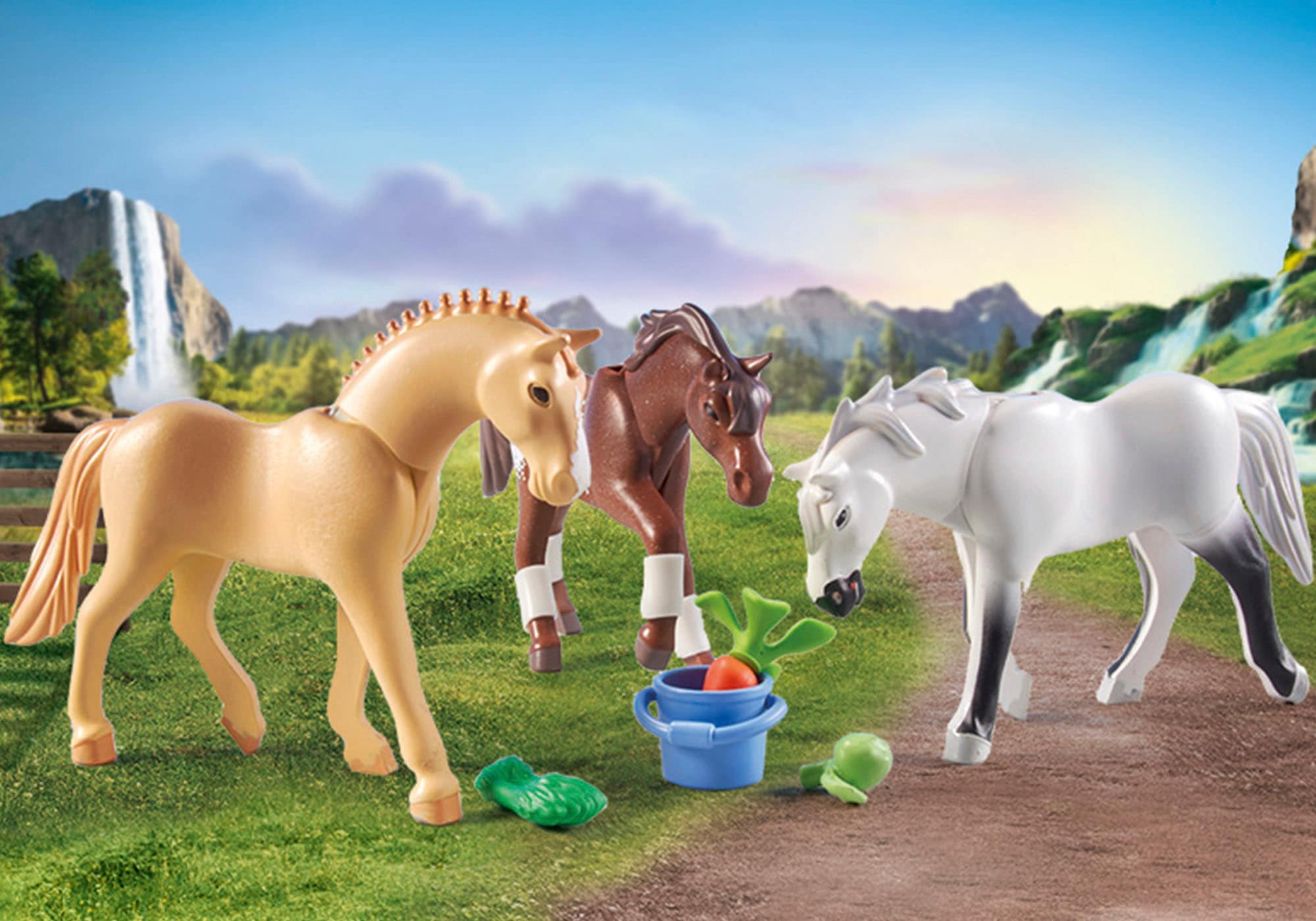 Playmobil® Konstruktions-Spielset »Morgan, Quarter Horse & Shagya Araber (71356), Horses of Waterfall« 3 Pferde