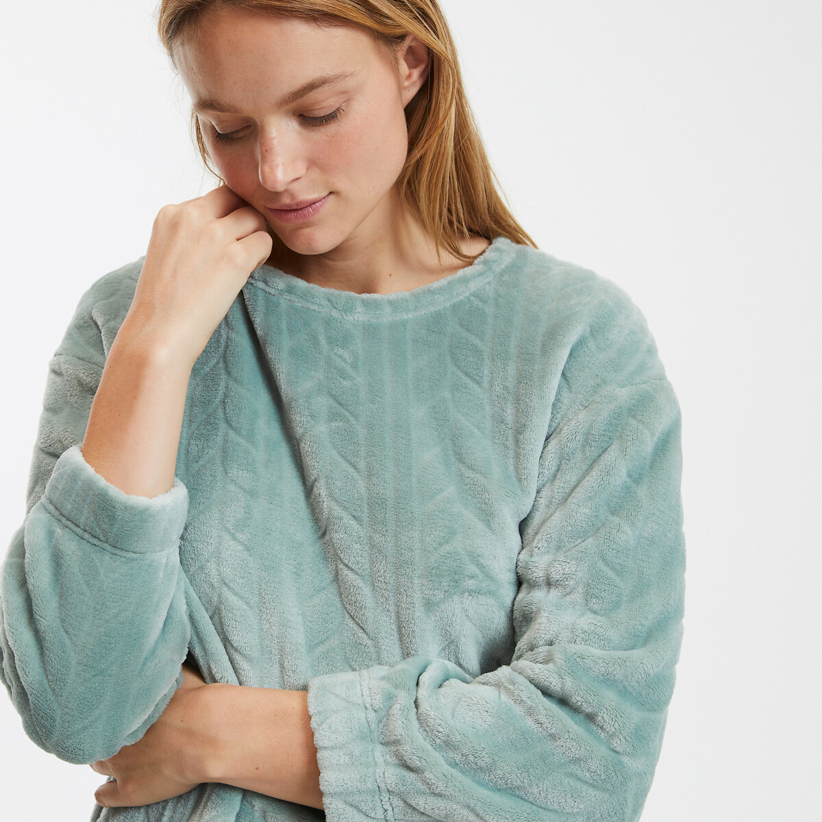 SO'HOME<br>Pijama em fleece tricot, efeito kabel