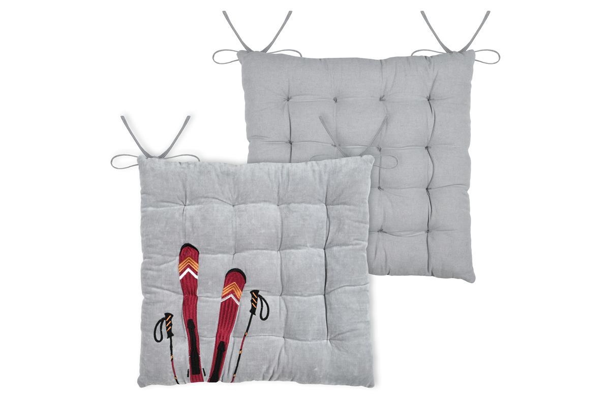 GALETTE SKI 38X38CM GRIS