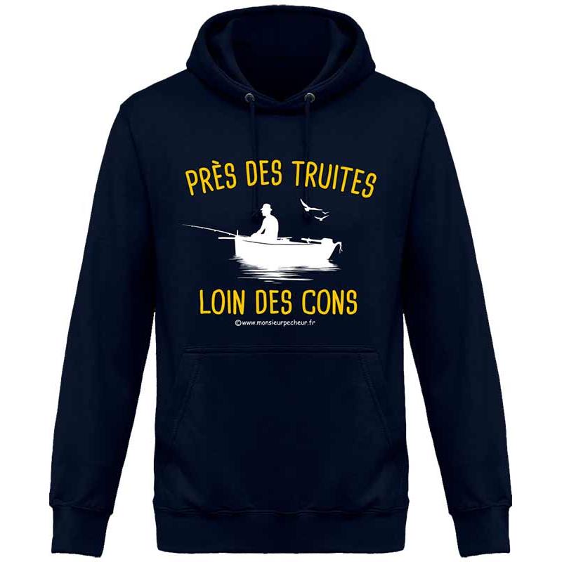 Sweat Homme Monsieur Pêcheur Près Des Truites, Loin Des Cons - New French Navy