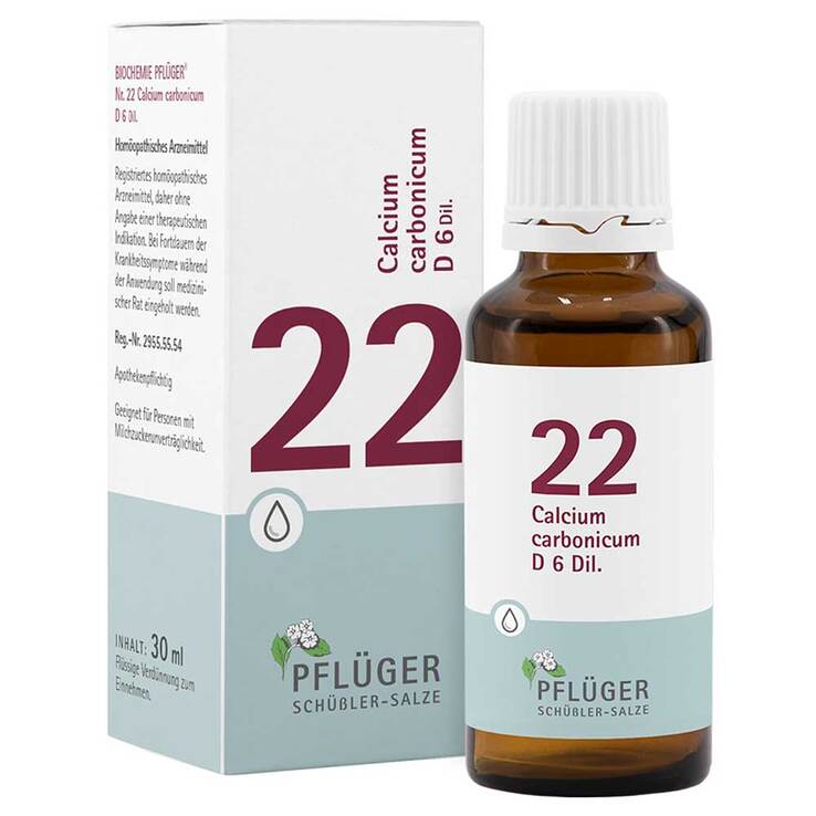 Biochemie Pflüger 22 Calcium carbonicum D 6 Tropfen, 30 ml