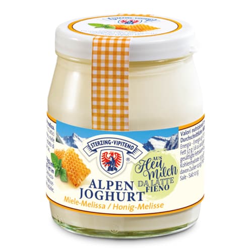 Sterzing Alpenjoghurt aus Heumilch Honig im Glas